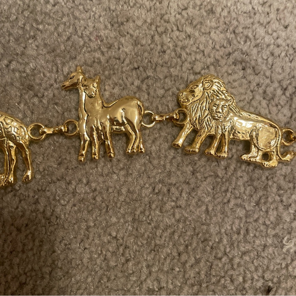 Gold African Animal chain belt. Adjustable. One size